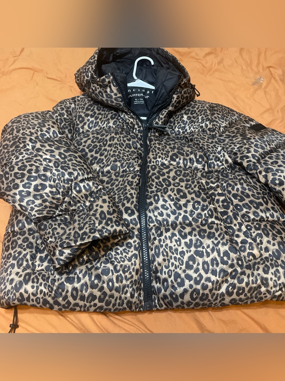 Sanctuary Leopard Print Puffer Jacket - Brown/Black